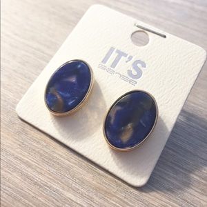 Beautiful Blue & Gold Boutique Earrings